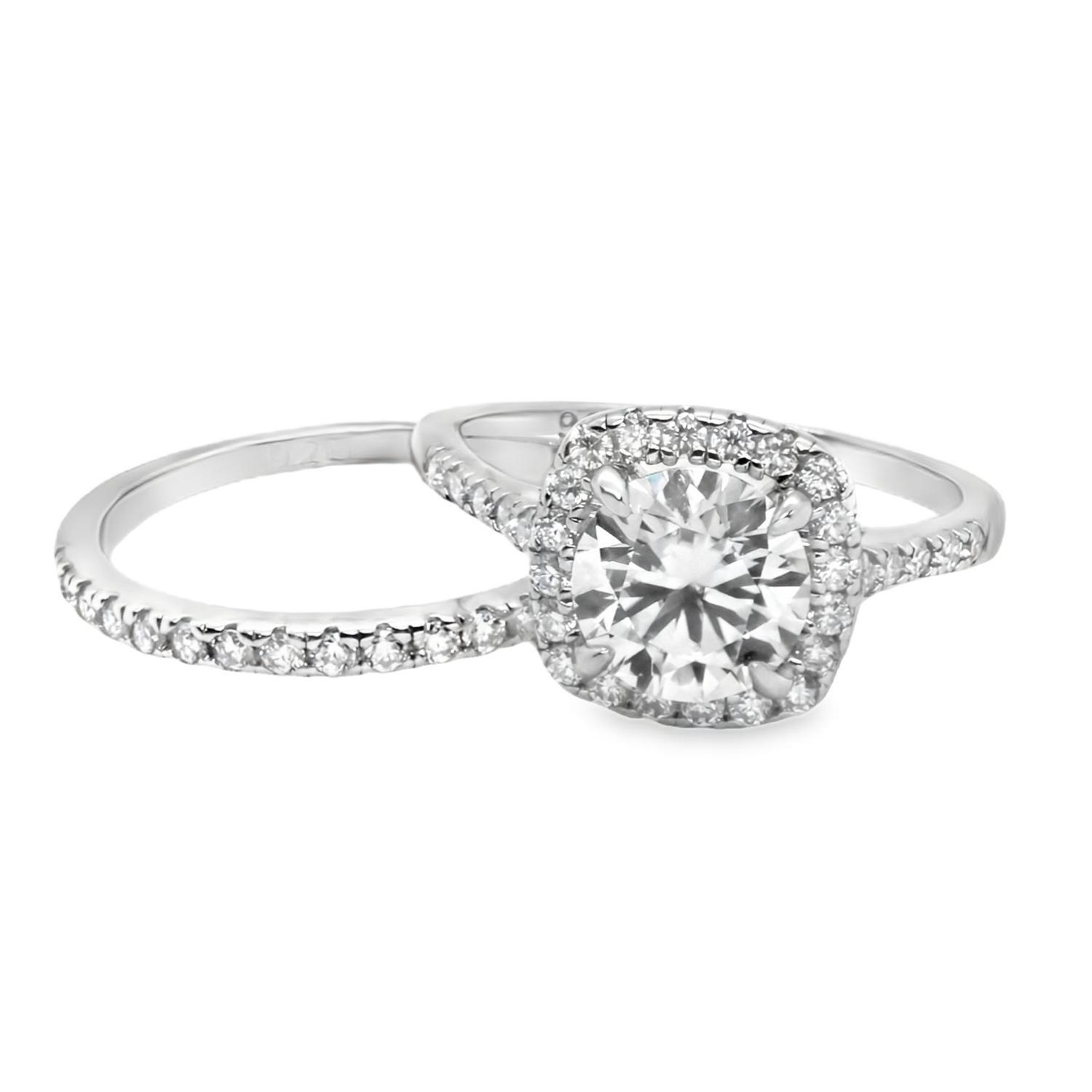 New Allyanna Gifts Women's Moissanite Wedding Ring Set In Sterling Silver